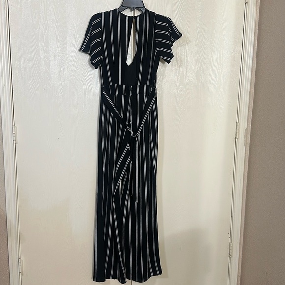 BLACK AND WHITE STRIPED JUMPSUIT, SIZE 5 (SMALL) - Picture 2 of 4
